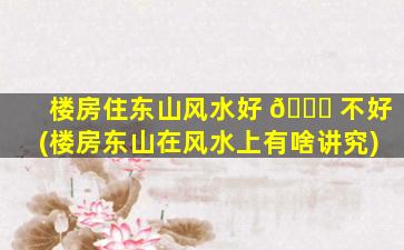 楼房住东山风水好 🐕 不好(楼房东山在风水上有啥讲究)